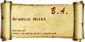 Bradics Anikó névjegykártya